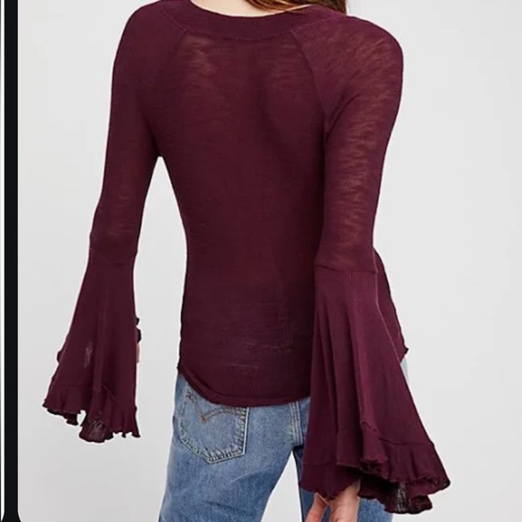 NWT Free People Free People Soo Dramatic Long Sleeve Top Plum Size M NEW - Picture 8 of 13